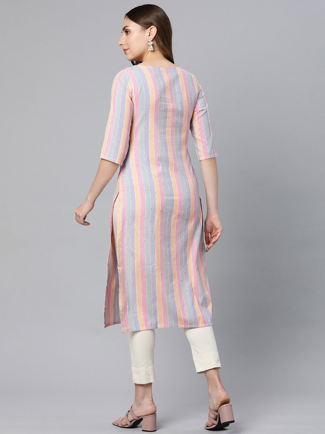 KALINI Women Striped Straight Kurta