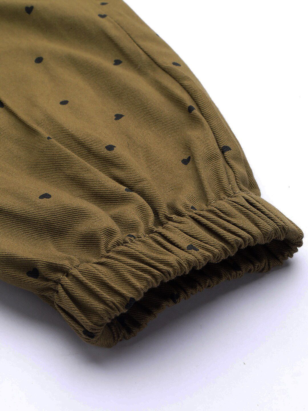 STREET 9 Women Olive Green & Black Regular Fit Printed Joggers