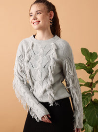 STREET 9 Cable Knit Acrylic Pullover