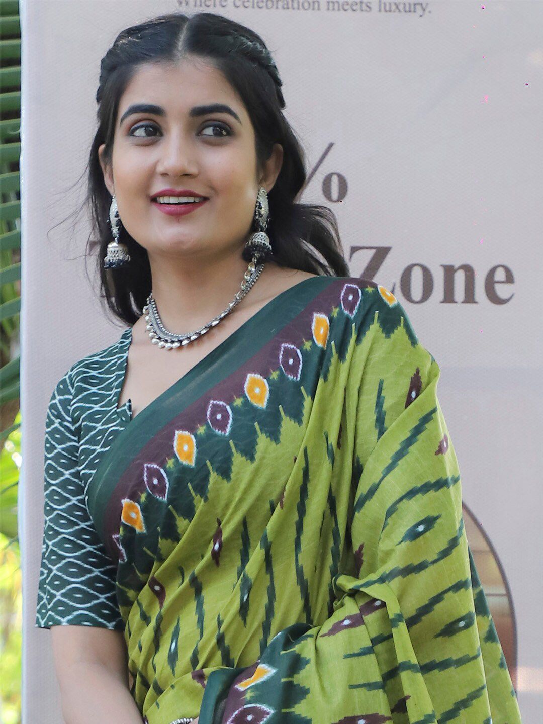 Saree mall Ethnic Motifs Pure Cotton Ikat Sarees