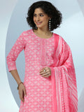 Libas Women Ethnic Motifs Printed Pure Cotton Kurta with Trousers & Dupatta