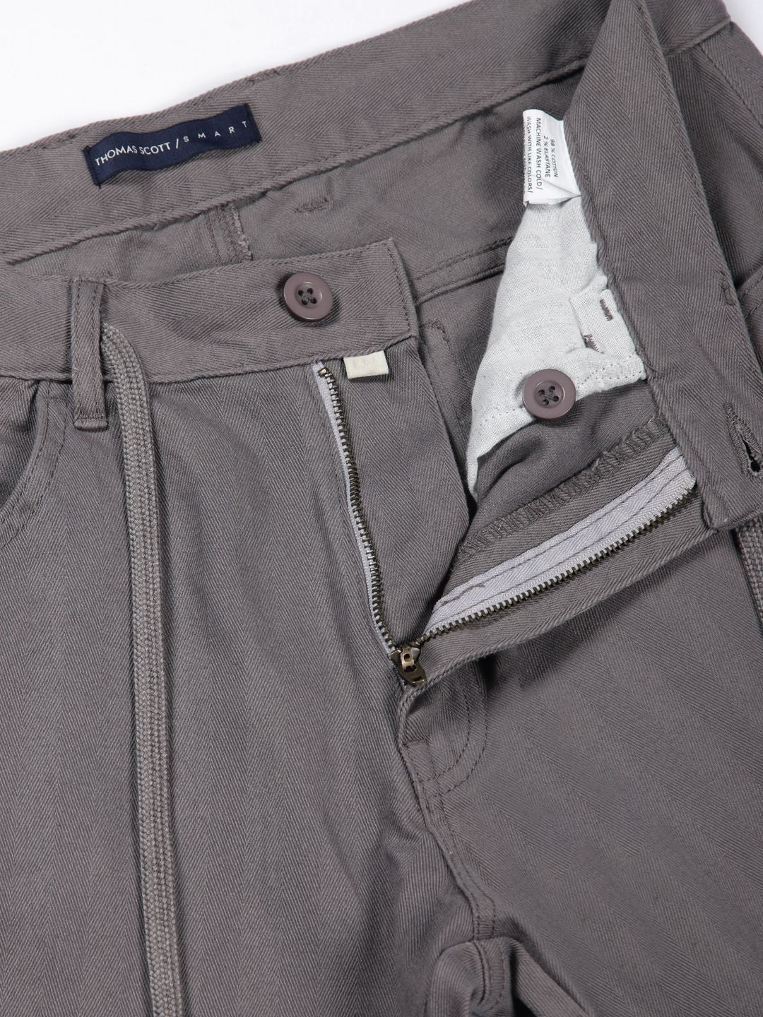 Thomas Scott Men Smart Slim Fit Mid-Rise Cargos Trousers