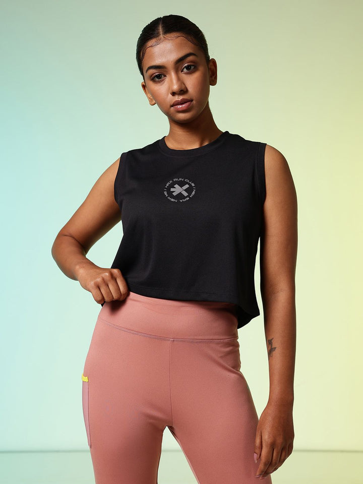 HRX by Hrithik Roshan Brand Logo Printed Cut-Out Back Rapid-Dry Running T-shirt