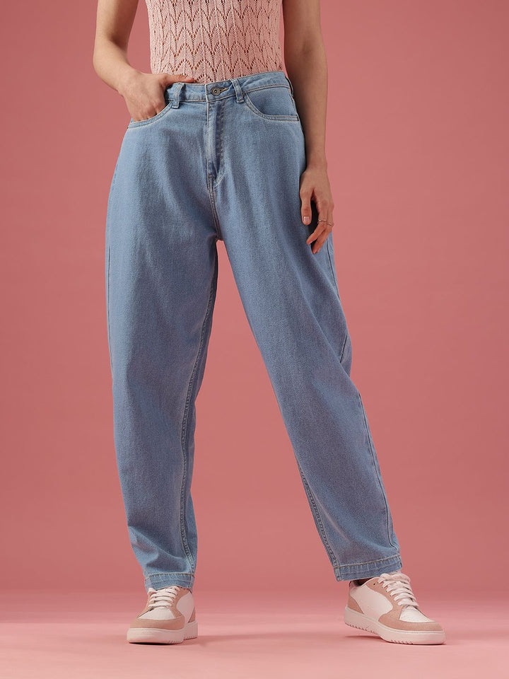 DressBerry Women Slouchy Fit High-Rise Light Fade Stretchable Jeans