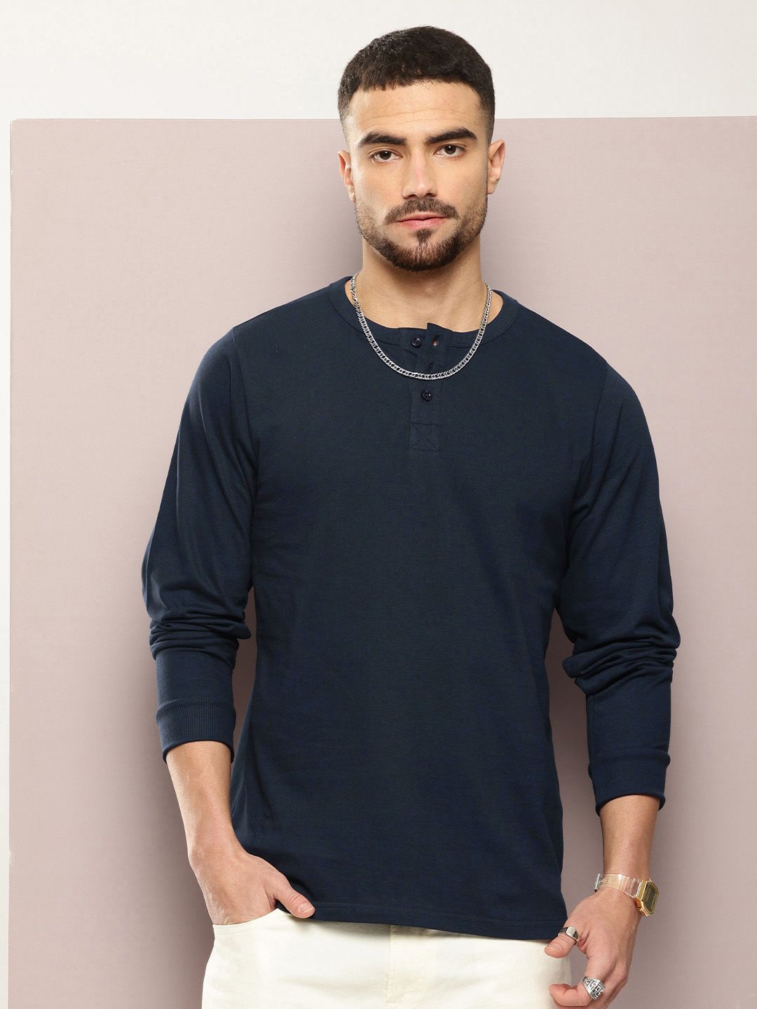 DILLINGER Men Henley Neck T-shirt