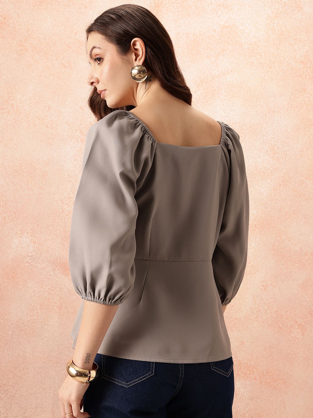 all about you Square Neck Puff Sleeve Top