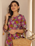 Libas Women Floral Printed Regular Pure Cotton Kurta with Palazzos
