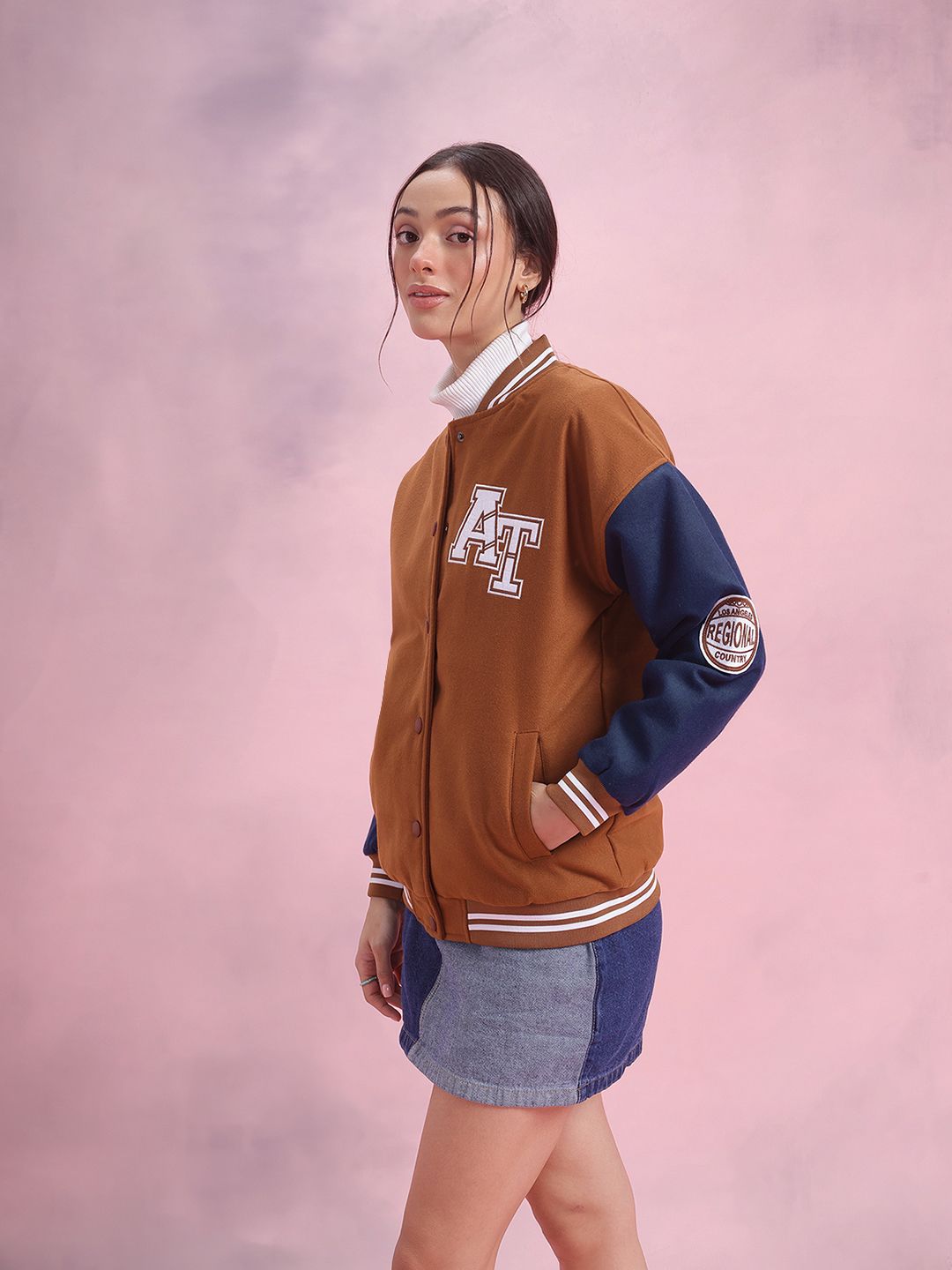 DressBerry Applique Detail Bomber Jacket