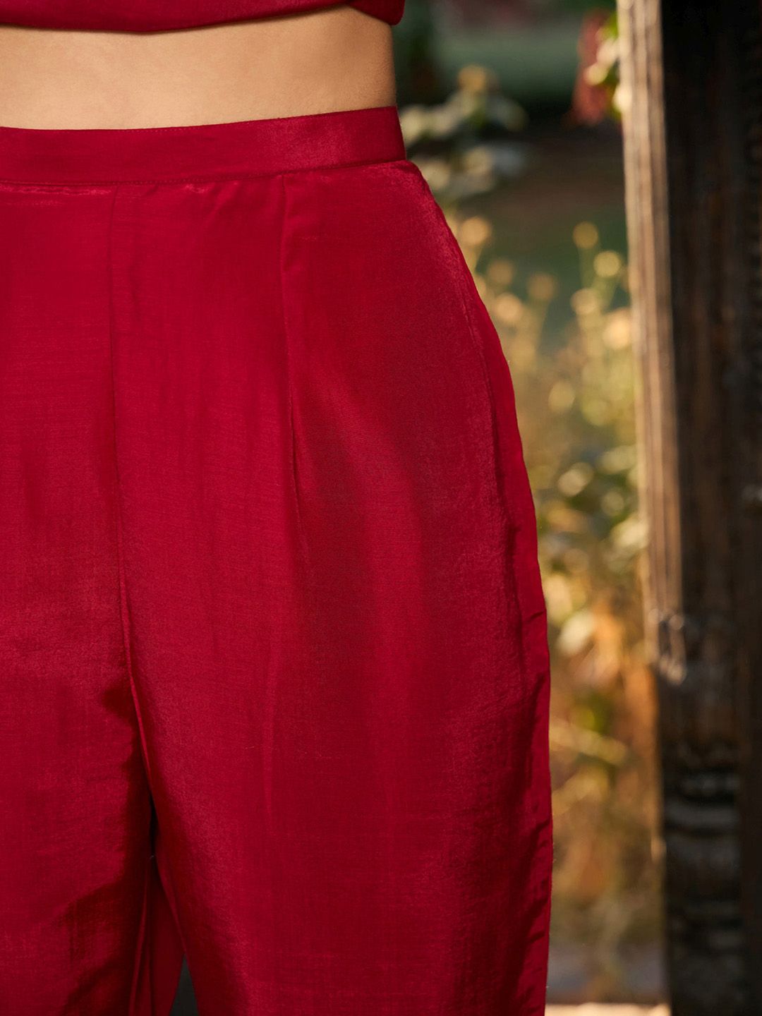 Indo Era Ethnic Motifs Embroidered V-Neck Thread Work Kurta with Trousers & Dupatta