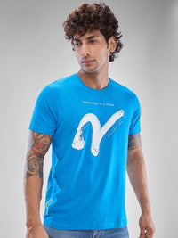 SPYKAR Men Typography Printed Slim Fit Round Neck T-shirt