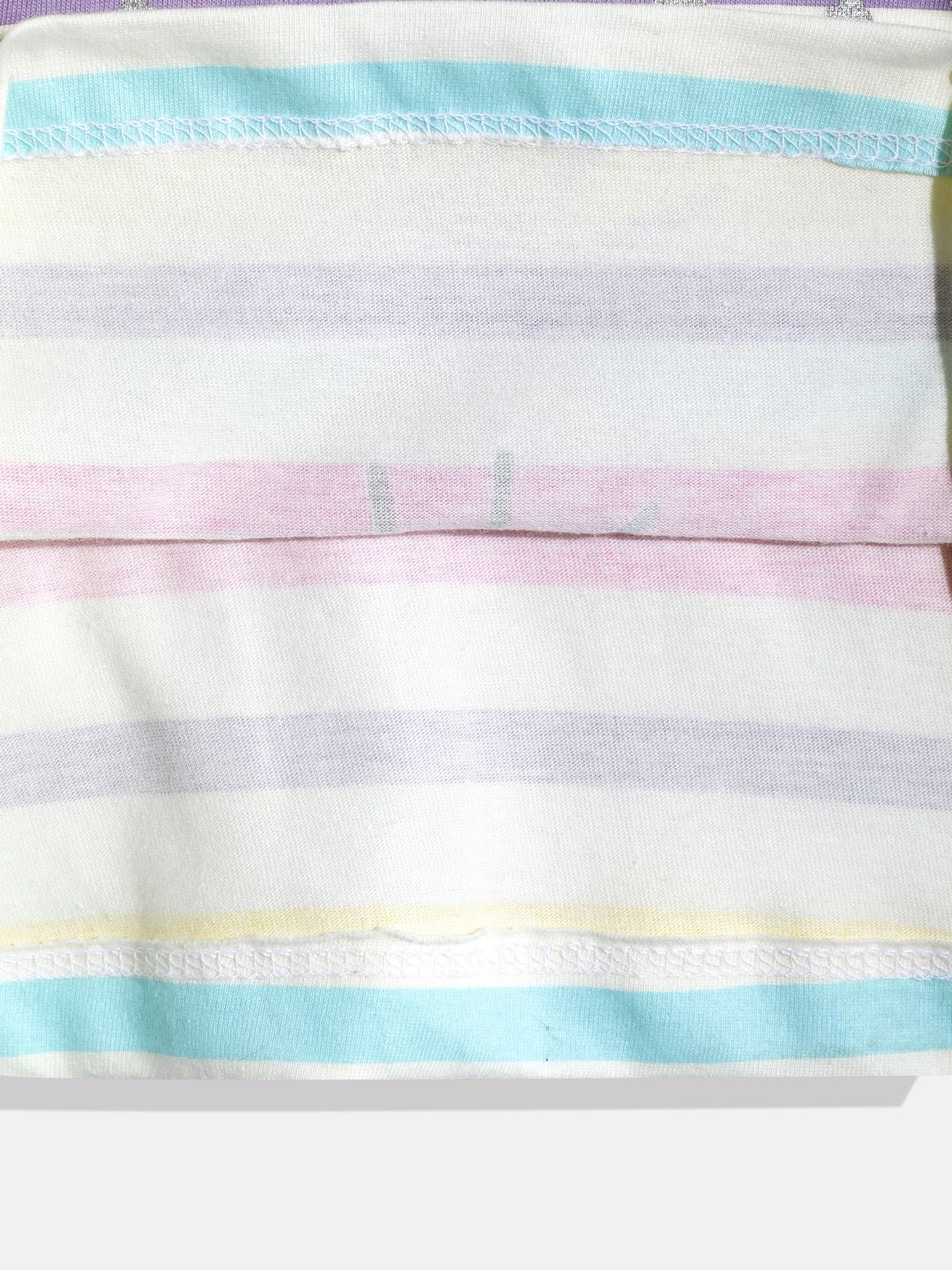 Happy Faces Girls Striped & Typography Printed Pure Cotton T-shirt