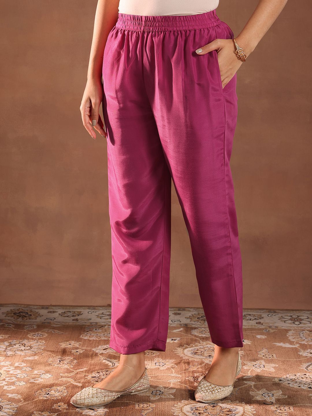 Libas Women Bandhani Printed Regular Kurta with Trousers & With Dupatta