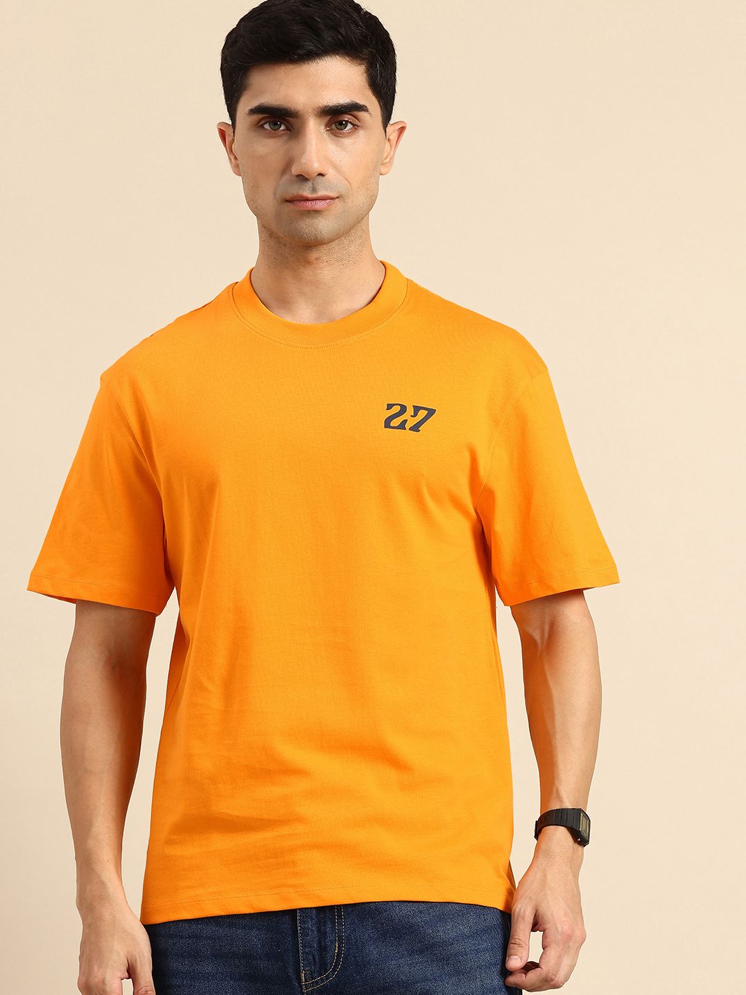 Being Human Pure Cotton Graphic Printed Relaxed Fit T-shirt