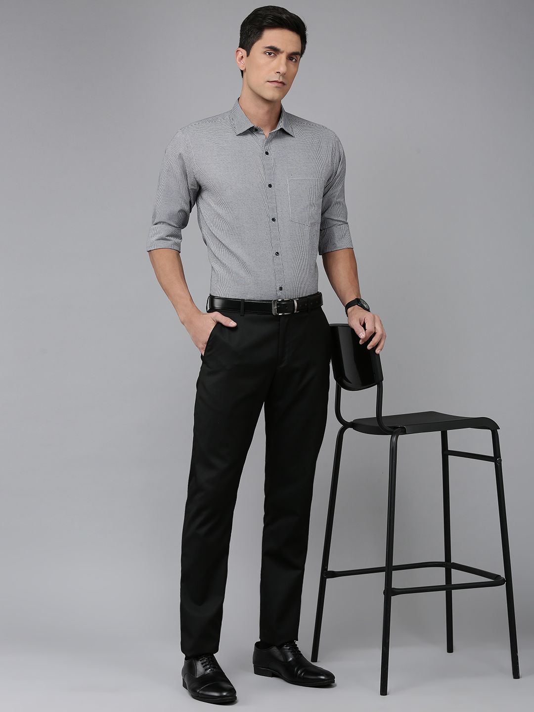 Park Avenue Self Design Slim Fit Formal Shirt