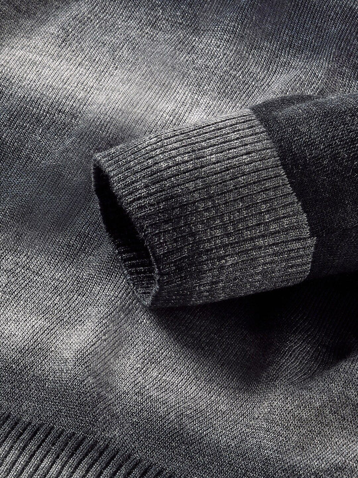 THE BEAR HOUSE Striped Drop-Shoulder Sleeves Acrylic Pullover Sweatshirt