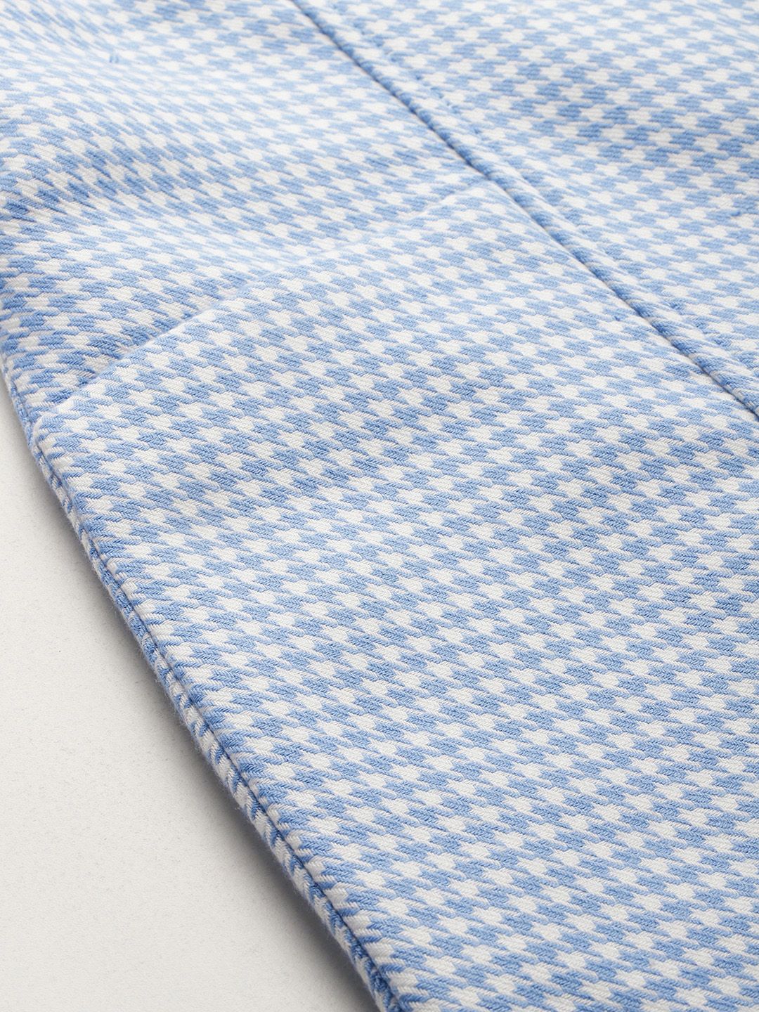 DressBerry Hounds Tooth Tenunan Mantel Tunggal Dada