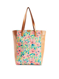 TEAL BY CHUMBAK Floral Printed Oversized Shopper Tote Bag