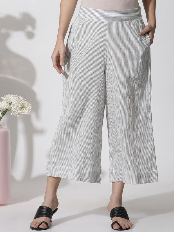 W Women Striped Loose Fit Culotte Trousers