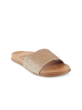 Metro Women Gold-Toned Embellished Open Toe Flats