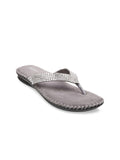 Metro Women Grey Embellished Sandals