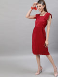 STREET 9 Red Satin Sheath Dress
