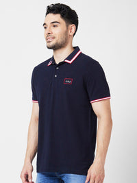 SPYKAR Polo Collar Slim Fit Indigo Cotton Casual T-Shirt