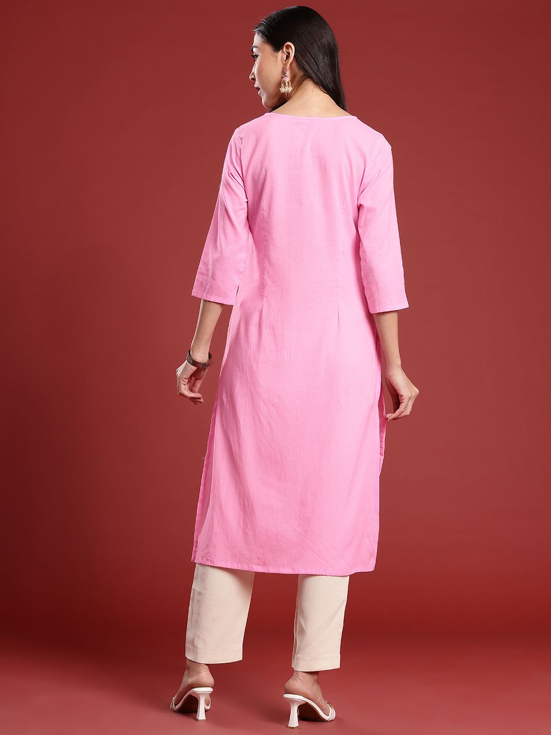 Anouk Women Pure Cotton Sequinned Kurta