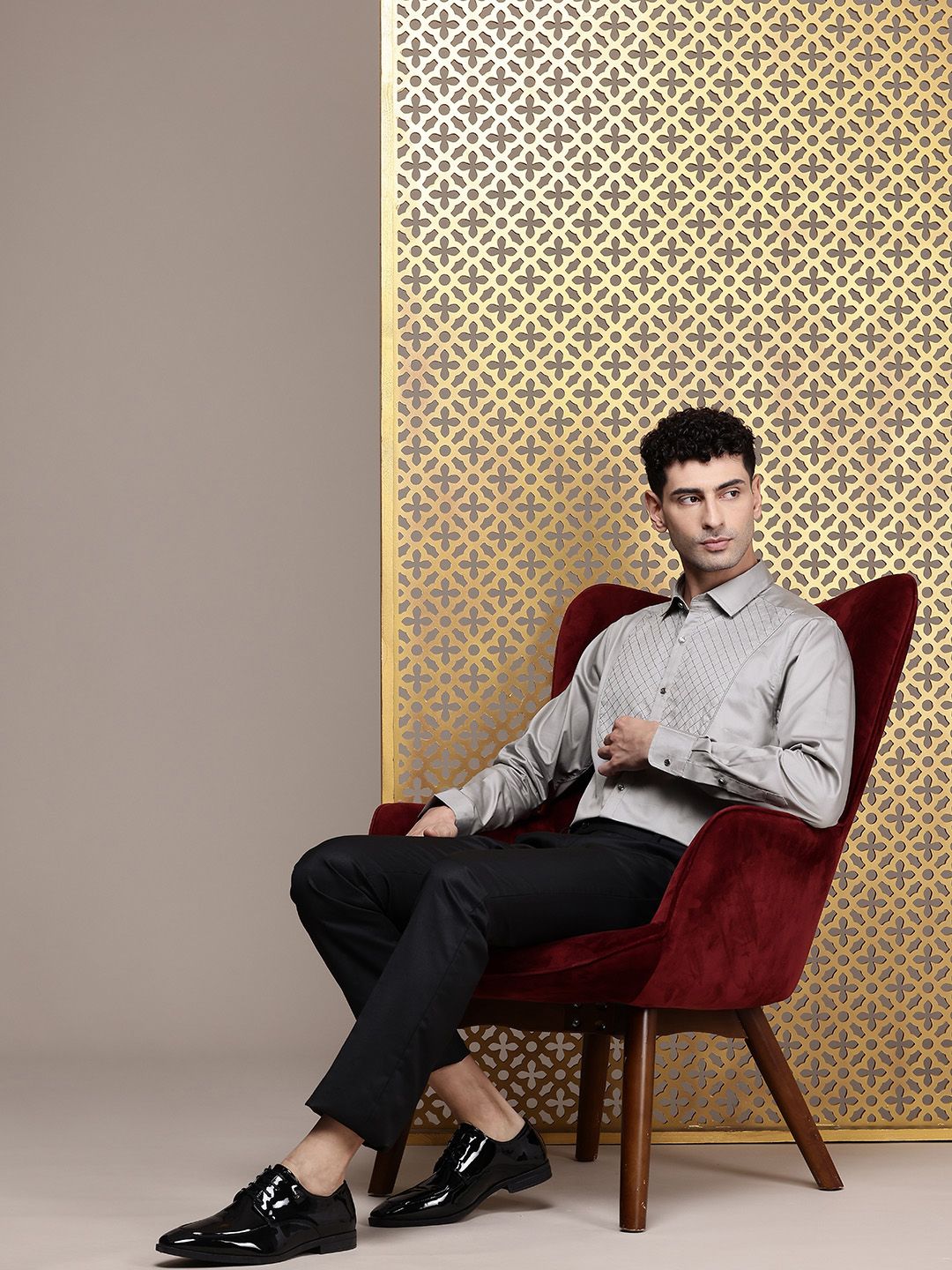 House of Pataudi Opaque Pure Cotton Party Shirt