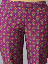 W Festive Floral Print Rayon Kurta With Straight Pant & Dupatta