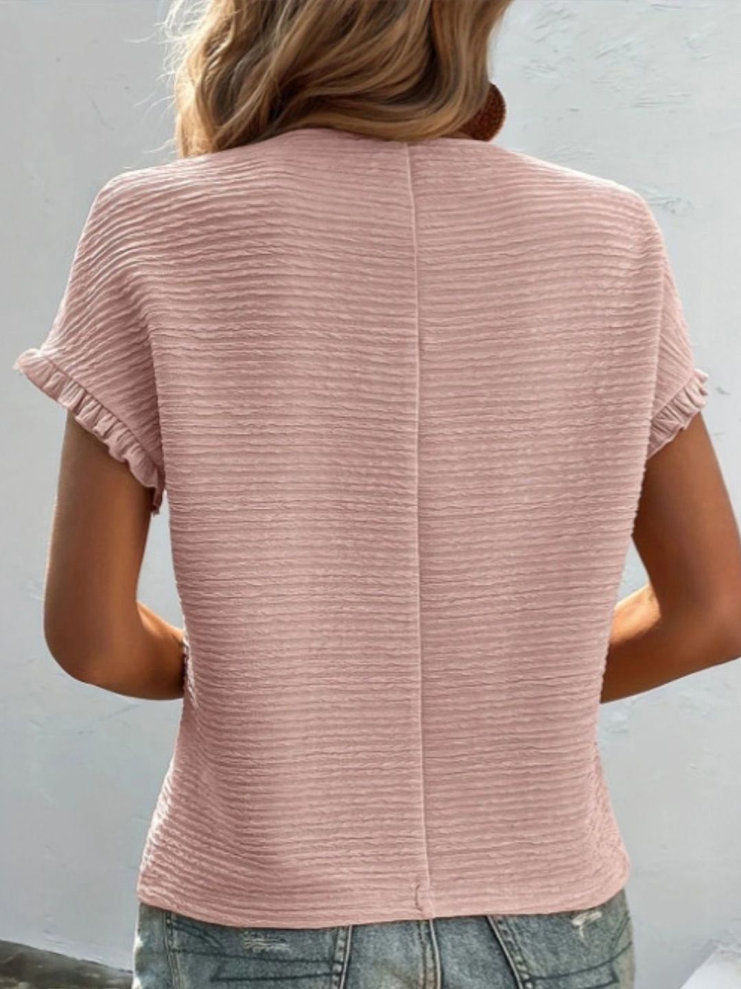 DressBerry Women Solid Round Neck Short Sleeves Top