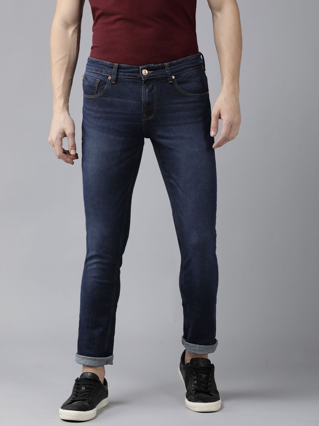 SPYKAR Men Skinny Fit Low-Rise Light Fade Stretchable Jeans