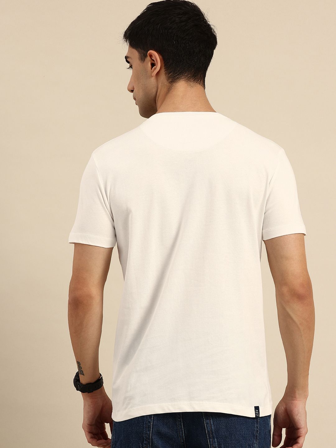 Being Human Brand Logo Printed Pure Cotton Slim Fit T-shirt