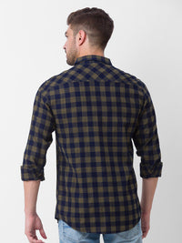 SPYKAR Men Green Slim Fit Buffalo Checks Casual Shirt