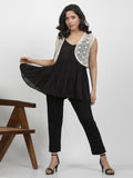 W Shoulder Straps Top With Gillet