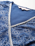 all about you Block Print Wrap Midi Ethnic Dress with Dupatta