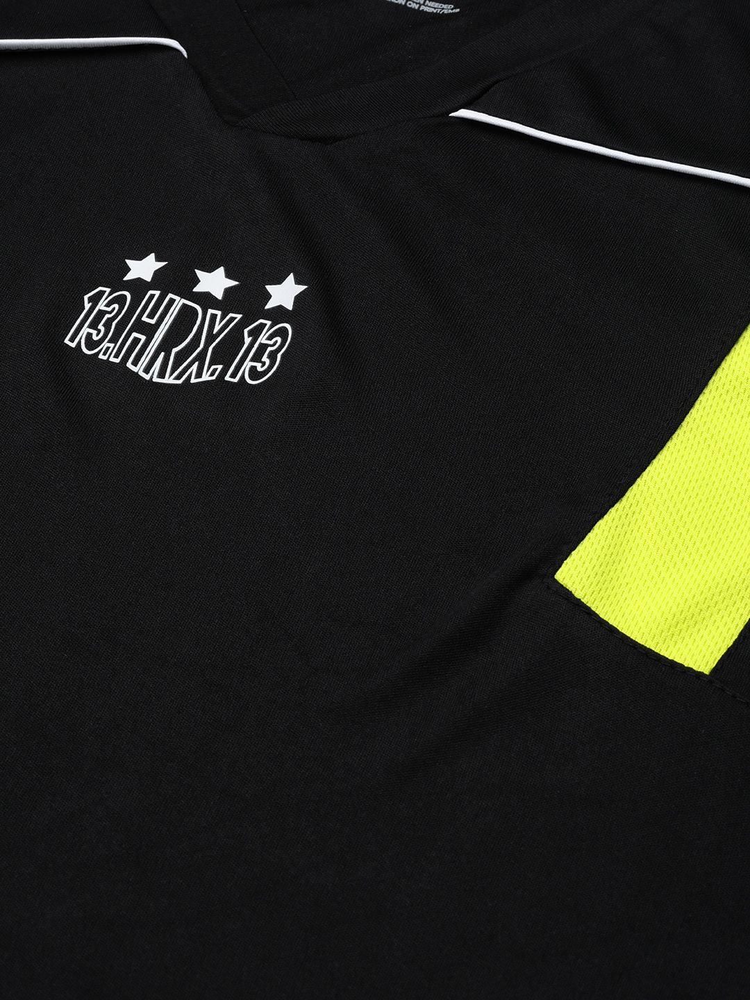 HRX by Hrithik Roshan Men Jet Black Solid Rapid-Dry Football T-shirt