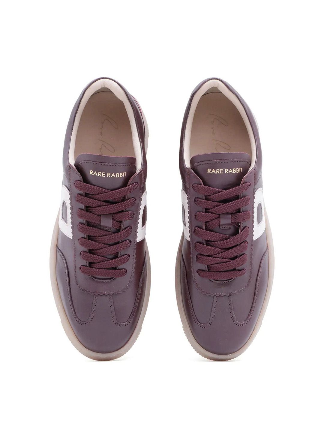 RARE RABBIT Men Leather Lace-Up Sneakers
