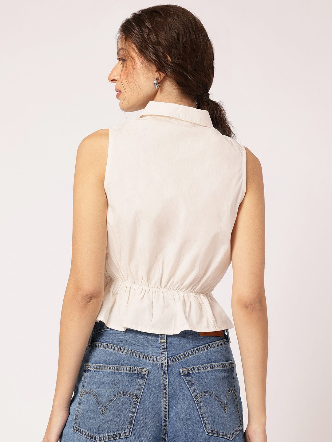 DressBerry Dreamy Delight Cinched Waist Shirt Style Top