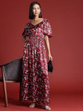 all about you Floral Print Satin Maxi Dress