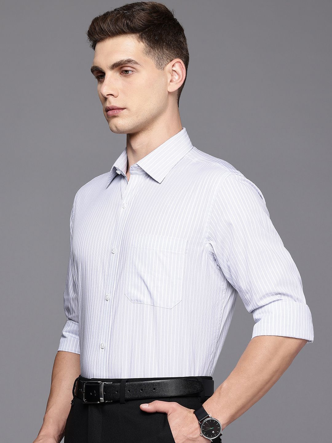Raymond Pure Cotton Striped Formal Shirt