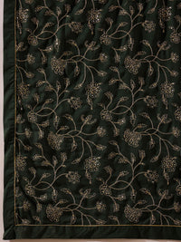 KALINI Floral Embroidered V-Neck Angrakha Kurta with Trousers & Dupatta