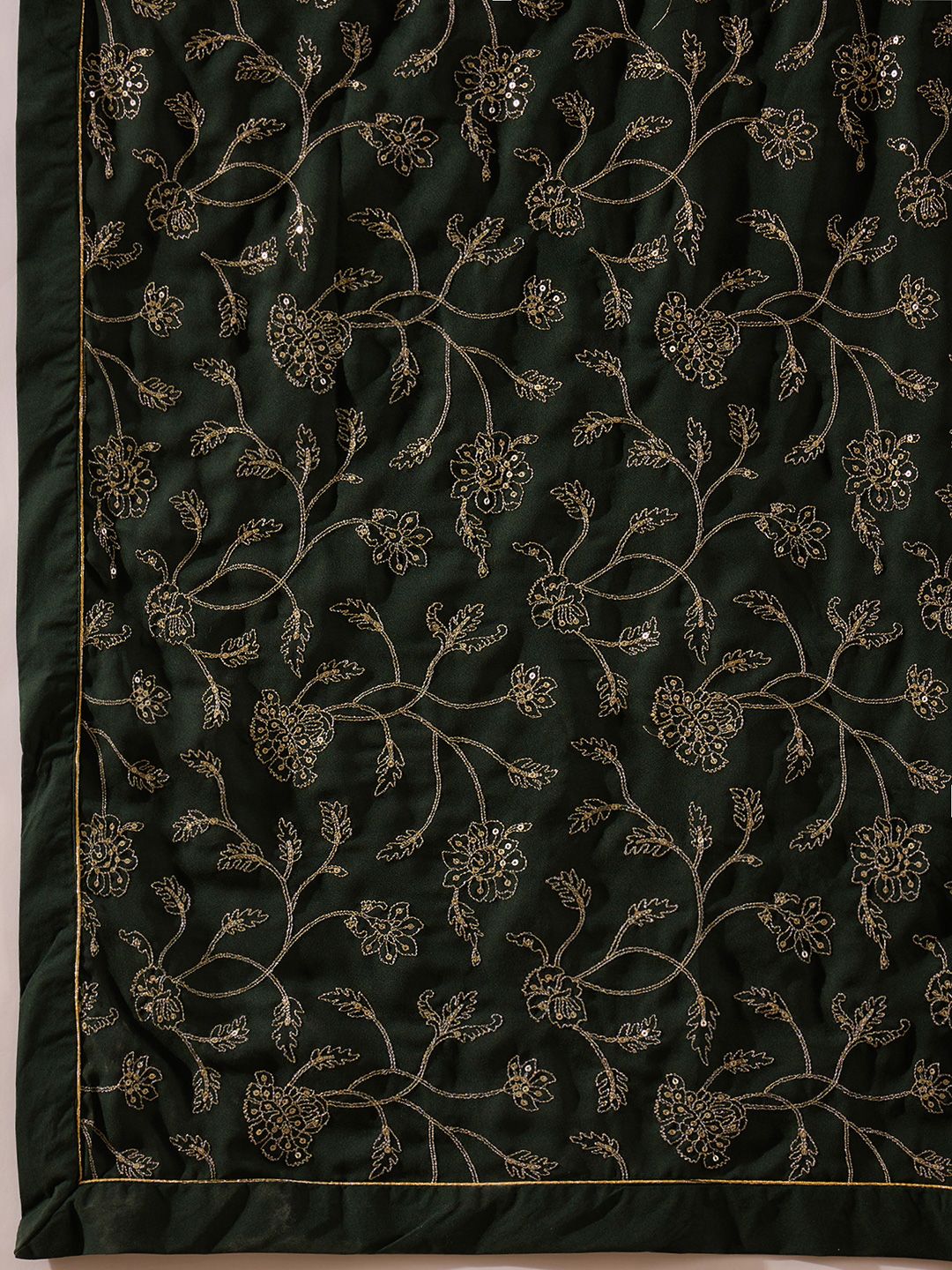 KALINI Floral Embroidered V-Neck Angrakha Kurta with Trousers & Dupatta