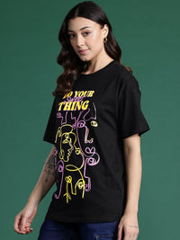 DressBerry Printed Drop-Shoulder Sleeves T-shirt