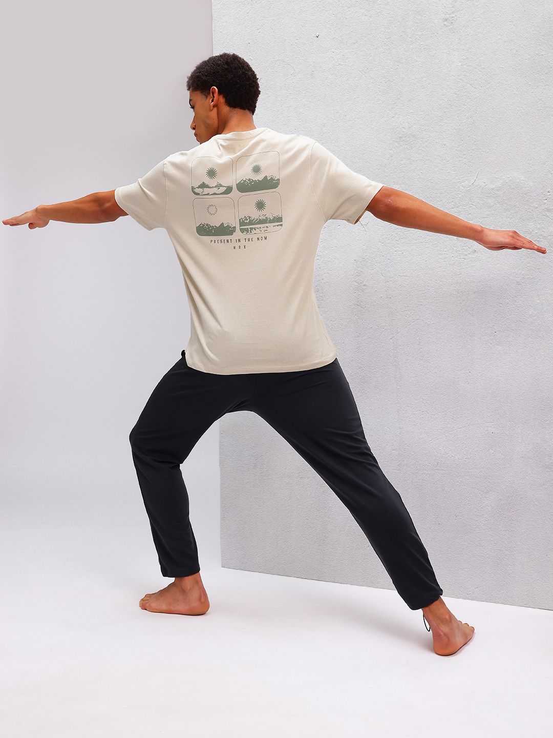 HRX by Hrithik Roshan Printed Pure Cotton Yoga T-shirt