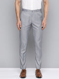 DENNISON Men Grey Smart Tapered Fit Easy Wash Trousers