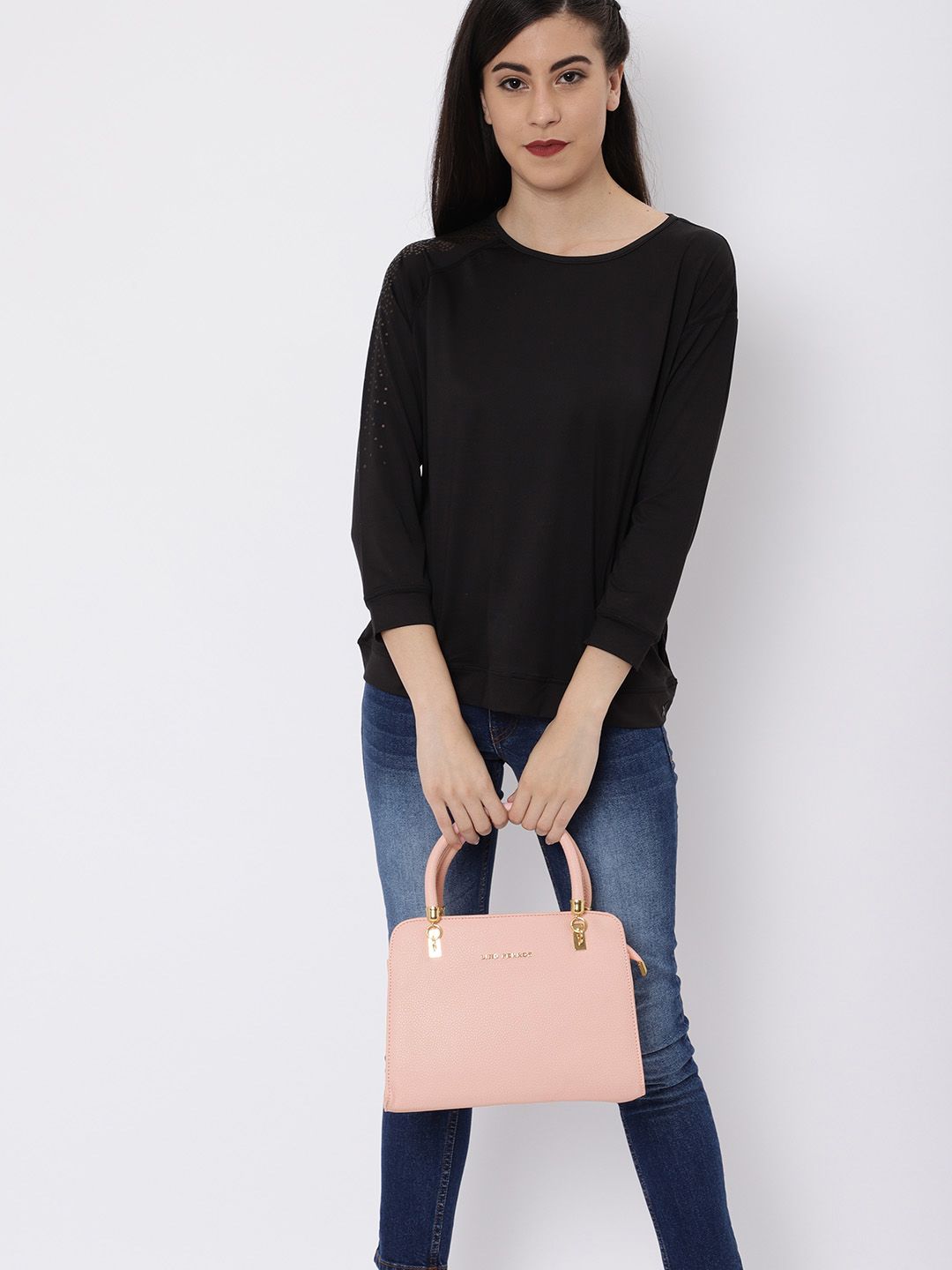 Lino Perros Pink Solid Handheld Bag