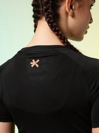 HRX by Hrithik Roshan ACTIVE-GODDESS Slim Fit Rapid Dry Training Crop T-shirt