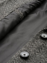 all about you Geometric Self Design Single-Breasted Longline Over Coat