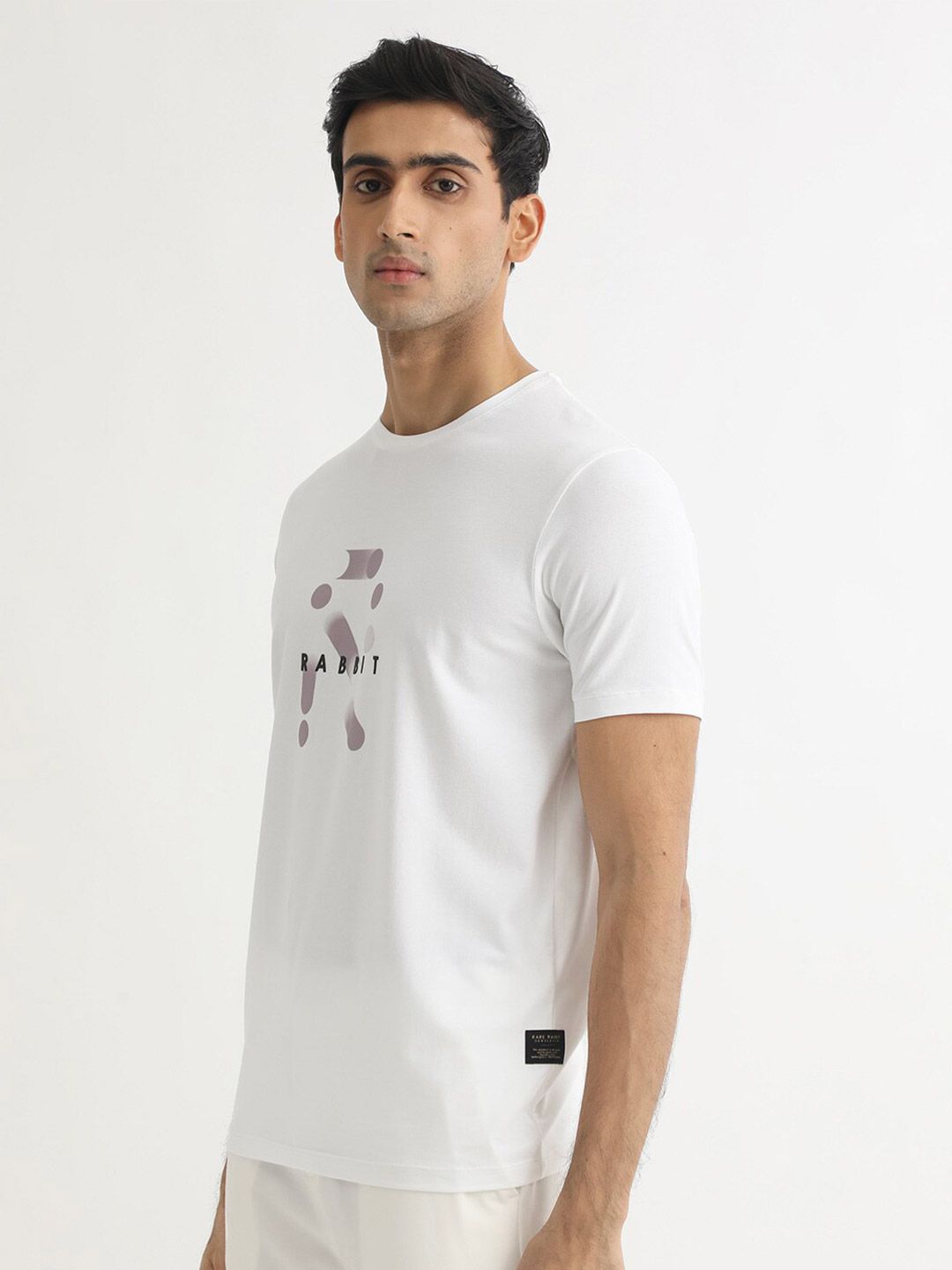RARE RABBIT Men Dunstone Typography Printeds Slim Fit Cotton T-Shirt