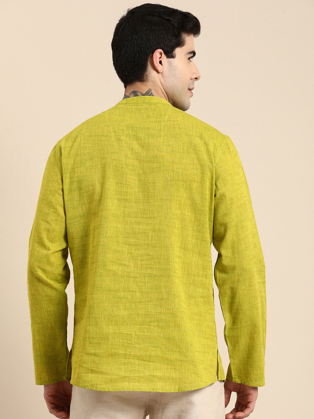 Anouk Men Mandarin Collar Pure Cotton Short Kurta